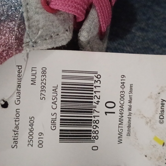 new Disney Minnie Mouse Casual Rainbow Pom Sneaker (Toddler Gir - Picture 9 of 9